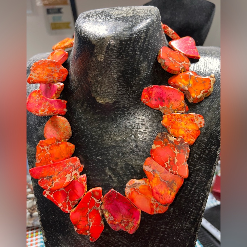 Lucas Lameth sea sediment jasper necklace/sterling silver